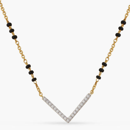 V Shape Elegant Charm CZ 925 Silver Mangalsutra