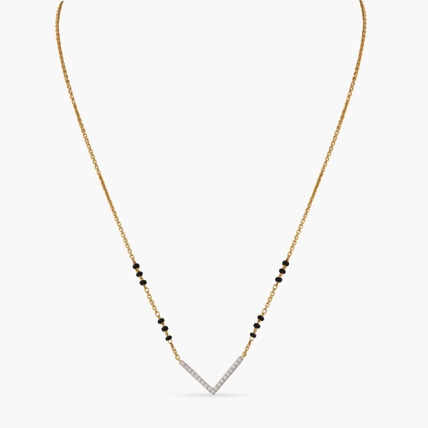 V Shape Elegant Charm CZ 925 Silver Mangalsutra