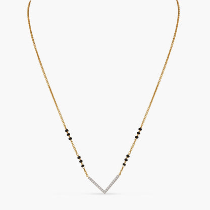 V Shape Elegant Charm CZ 925 Silver Mangalsutra