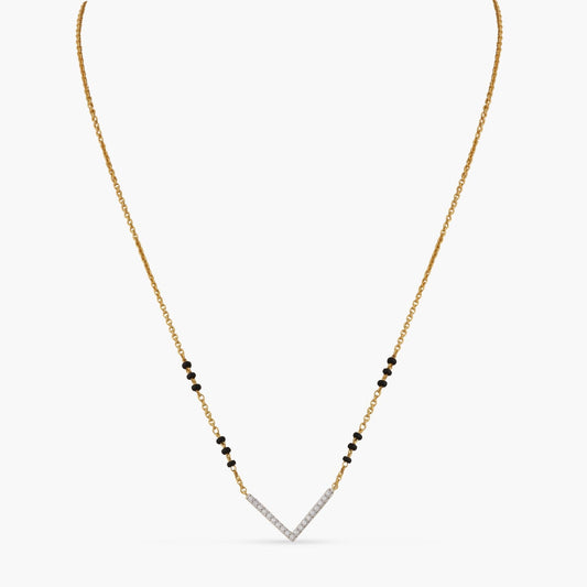 V Shape Elegant Charm CZ 925 Silver Mangalsutra