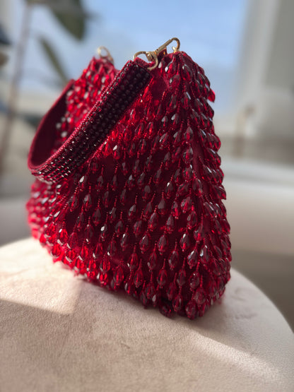 Rent Red Stonework Triangle Collapsible Bag