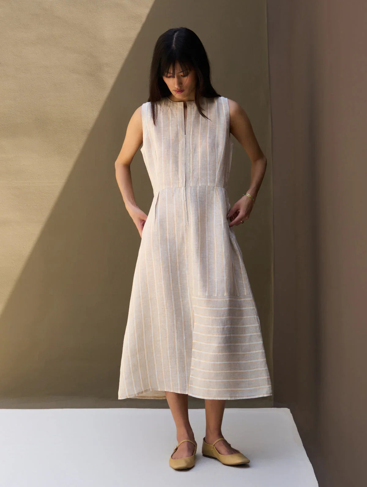 Buy Summer Vacation Asymmetrical Linen Dress