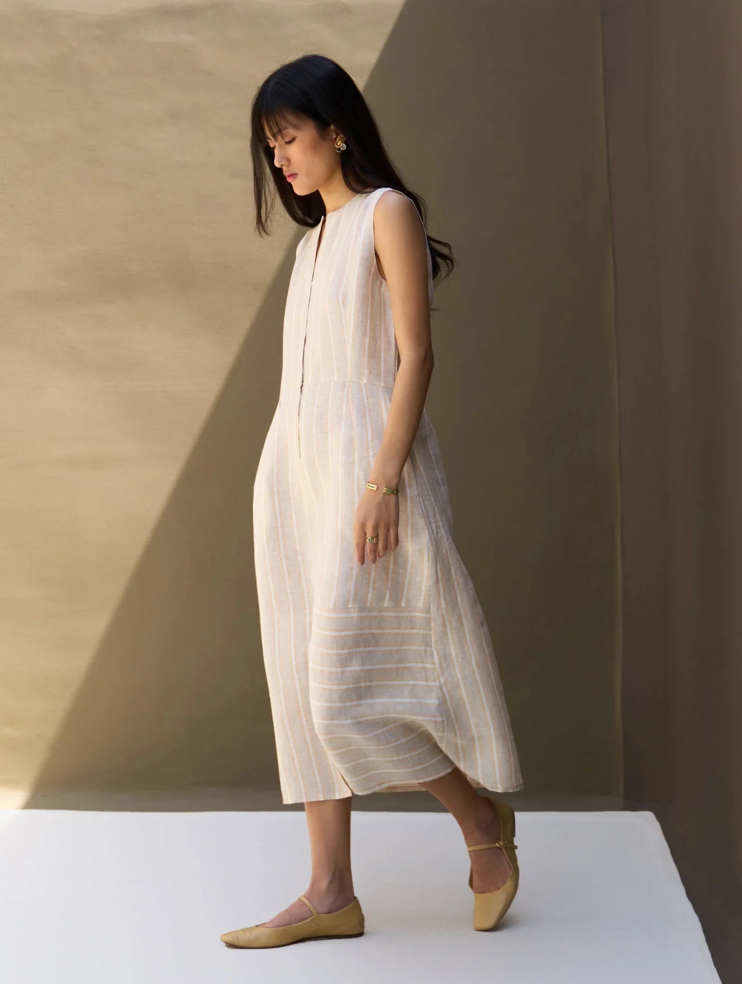 Buy Summer Vacation Asymmetrical Linen Dress