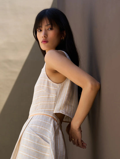 Buy Summer Vacation Linen Stripe Dress