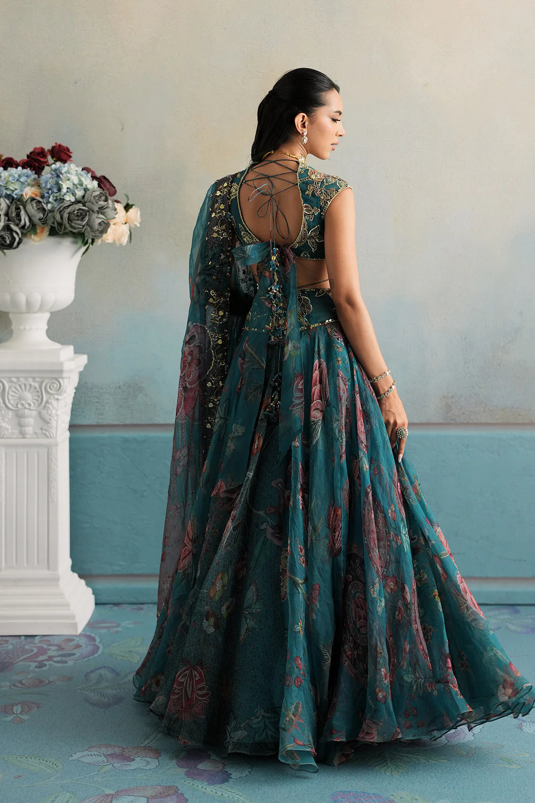 Rent Mahima Mahajan Teal Lehenga