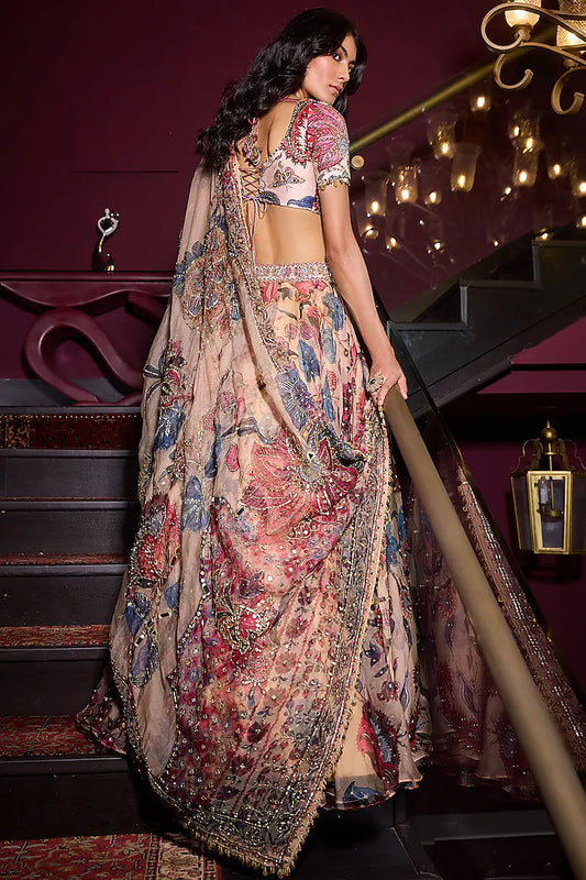 Rent Mahima Mahajan Sand Organza & Raw Silk Lehenga Set