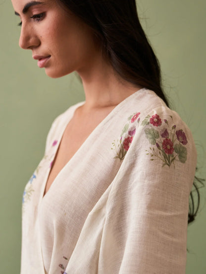 Buy Summer Vacation Ivory Botanical Dress