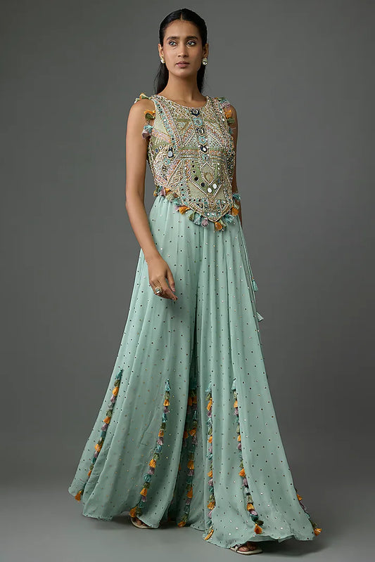 Rent Payal Singhal Mukaish Georgette Sharara Set