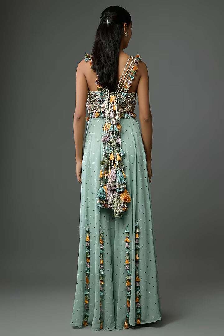 Rent Payal Singhal Mukaish Georgette Sharara Set