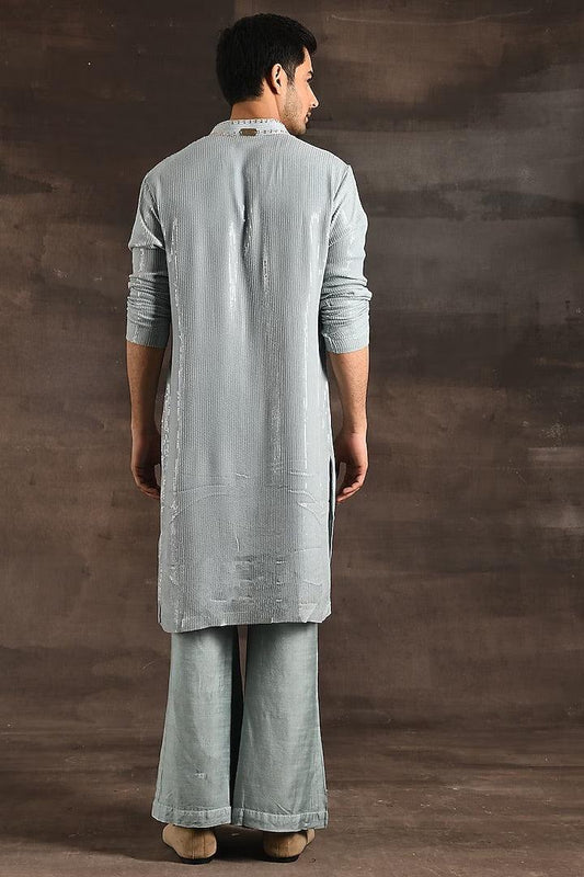 Rent Sky Blue Sequins Embroidered Kurta Set