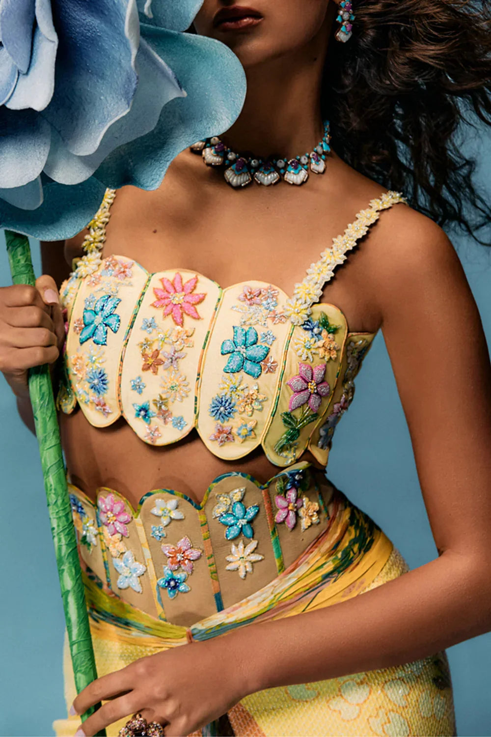 Rent Yellow Corset Belt Skirt Set