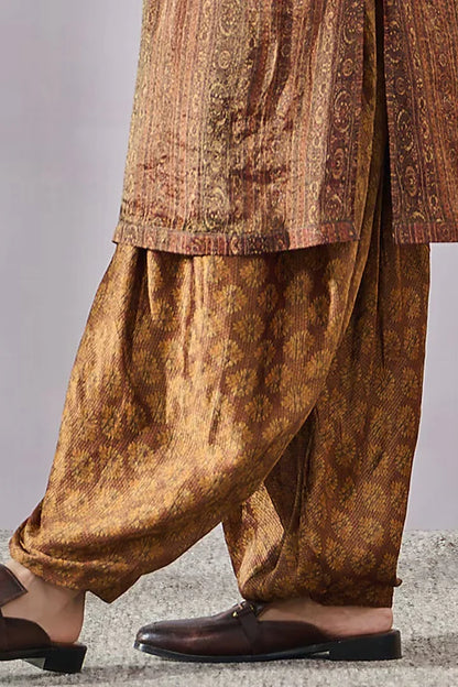 Rent Tarun Tahiliani Multi-Colored Tissue Georgette Printed Kurta Set