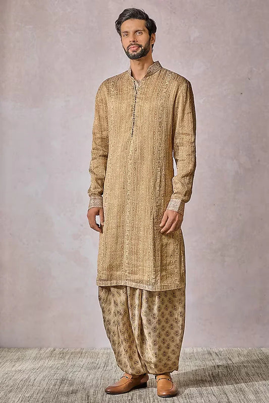 Rent Tarun Tahiliani Ivory Tissue Georgette Printed Kurta Set