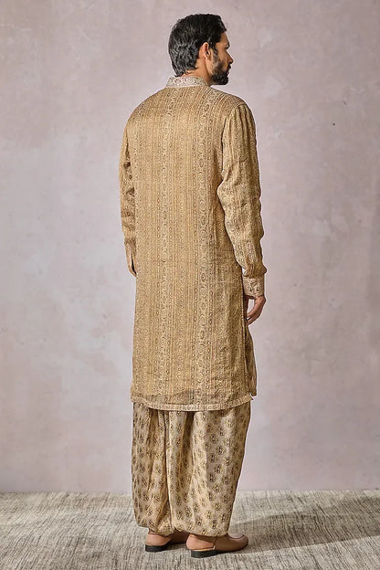 Rent Tarun Tahiliani Ivory Tissue Georgette Printed Kurta Set