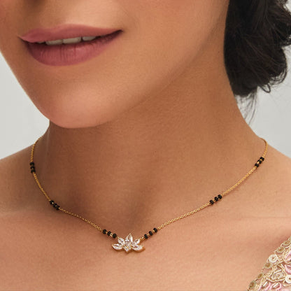 Blossom CZ 925 Silver Mangalsutra