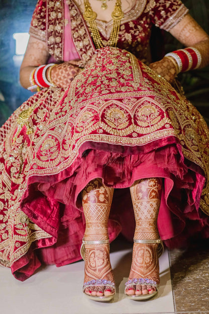 Sudhir Bhai Velvet Bridal Lehenga