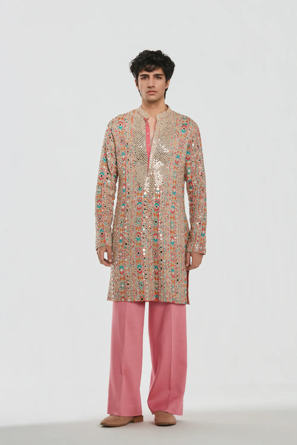 Abhinav Mishra Men’s Kurta Shrine Multicolor