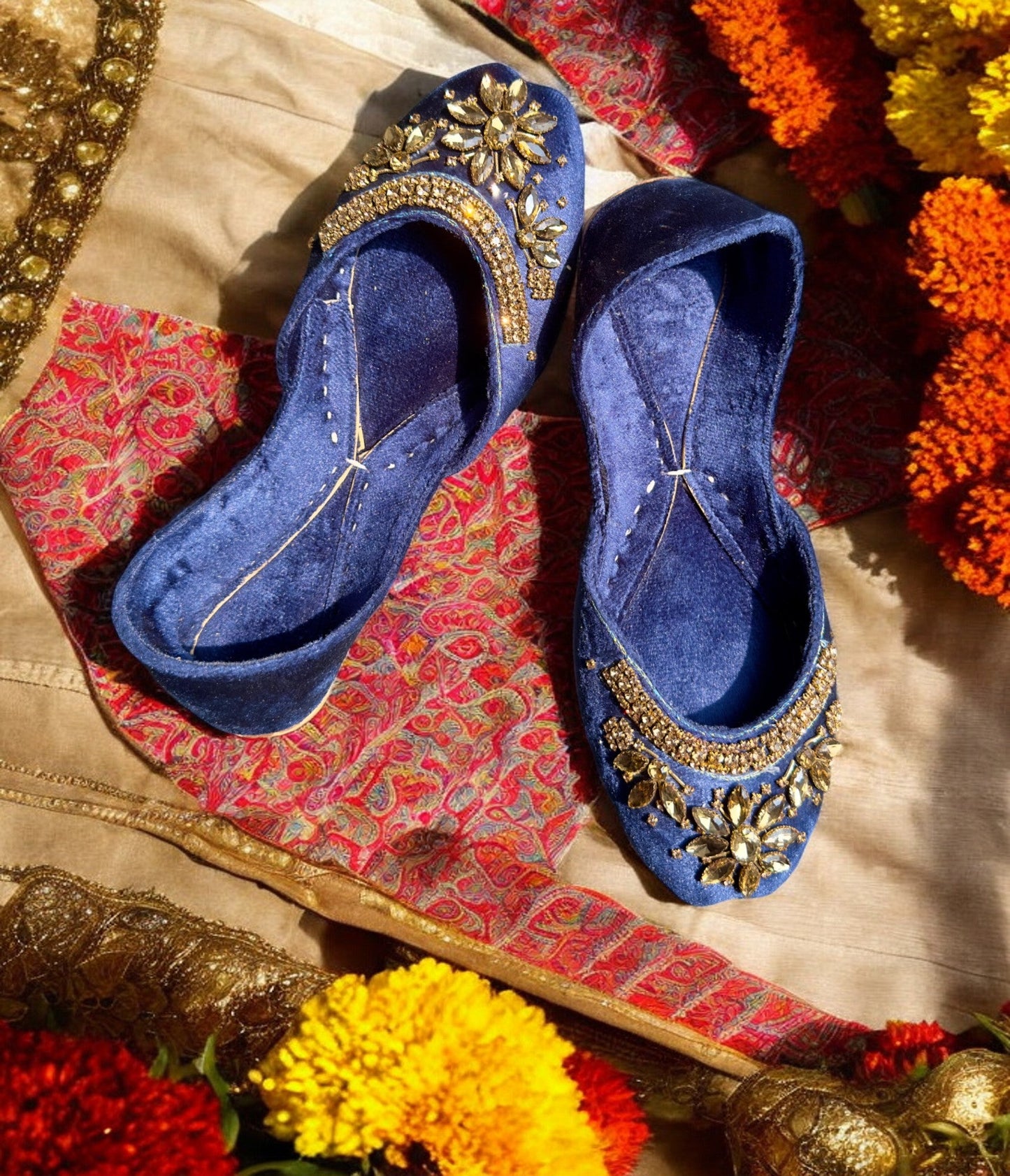 Maharani - Navy Blue Jutti