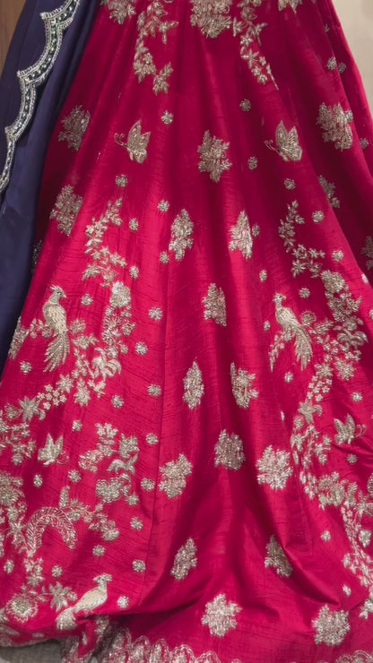 Rent Jayanti Reddy Red Embroidered Lehenga Set