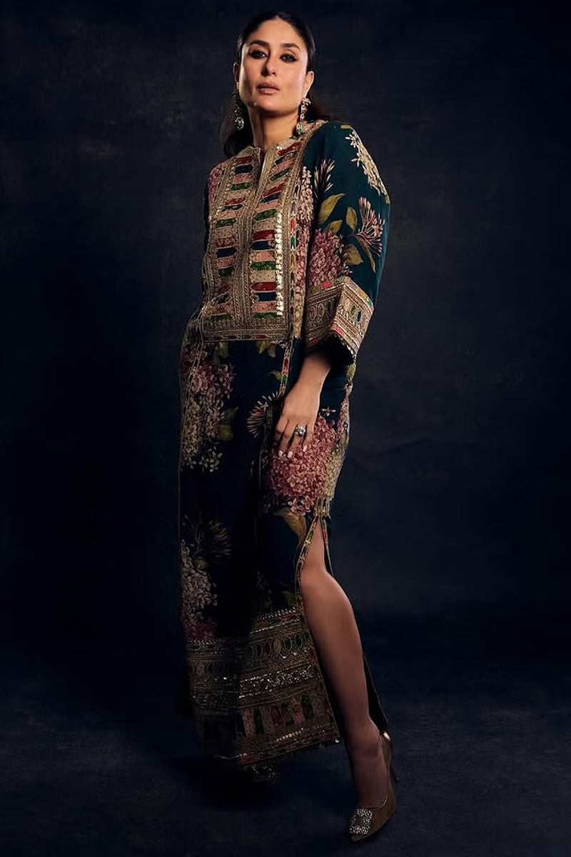 Rent Sabyasachi Blue embroidered kaftan