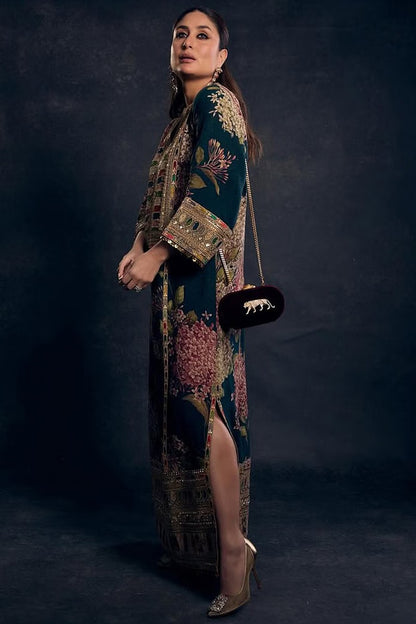 Rent Sabyasachi Blue embroidered kaftan