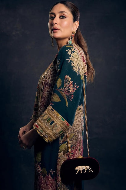 Rent Sabyasachi Blue embroidered kaftan
