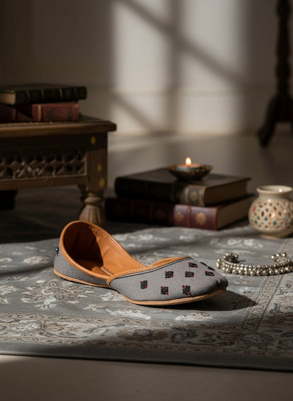 Nawabi - Grey Jutti