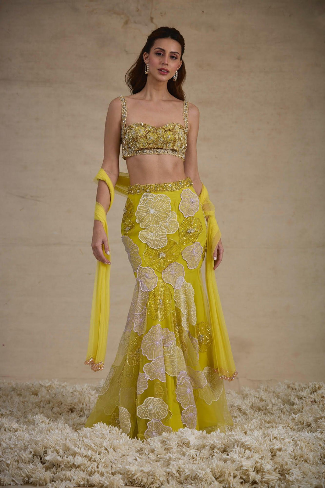 Seema Gujral - Off-Shoulder Nude Gown main image 0