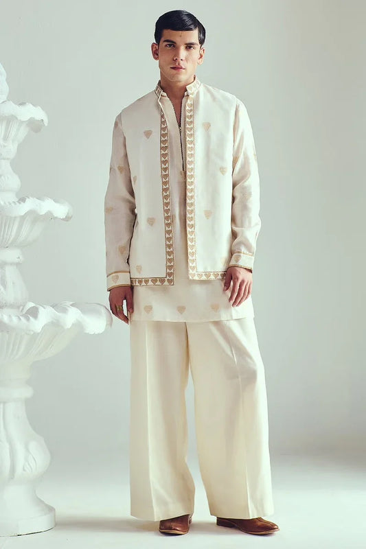 Rent Ivory dori embroidered bandi set