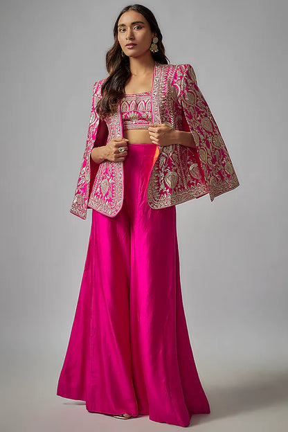 gopi-vaid-pink-tussar-paneled-pant-set