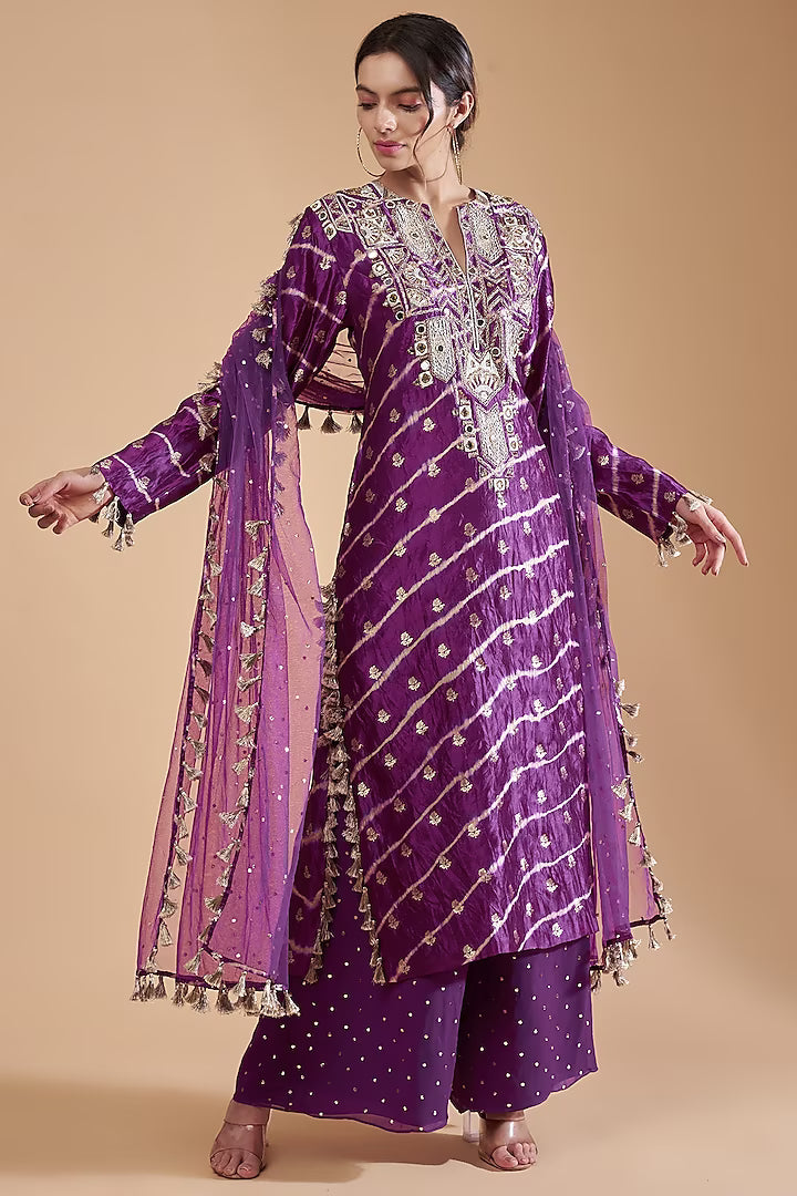 payal-singhal-purple-leheriya-silk-hand-embroidered-kurta-set