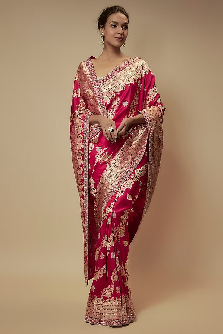 anushree-reddy-red-banarasi-silk-zardosi-embroidered-saree-set