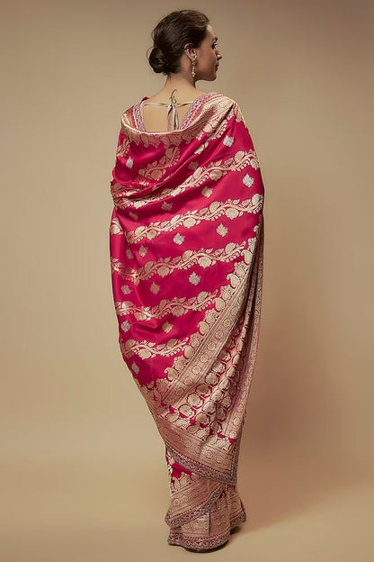 anushree-reddy-red-banarasi-silk-zardosi-embroidered-saree-set